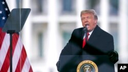 FILE - Then-President Donald Trump speaks during a rally in Washington on Jan. 6, 2021. 