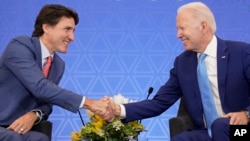 Foto Achiv: Prezidan Joe Biden rankontre Premye Minis Kanadyen Justin Trudeau nan vil Meksiko Siti, peyi Meksik, 10 Janvye 2023. 