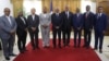 Foto Achiv: PM Garry Conille ak manm konsey tranzisyon an: Louis Gerald Gilles, Smith Augustin, Leslie Voltaire, Regine Abraham, Edgard Leblanc Fils, Emmanuel Vertilaire, Frinel Joseph and Fritz Alphonse Jean.