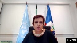 Direktris Biwo Entegre Nasyonzini pou Ayiti a, Maria Isabel Salvador, 22 Avril 2024. 