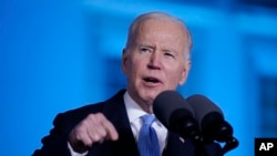 Tổng thống Joe Biden phát biểu về việc Nga xâm lược Ukraine, tại Lâu đài Hoàng gia, ngày 26 tháng 3 năm 2022, ở Warsaw, Ba Lan