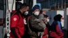 Refugees from Lviv, Ukraine, arrive at a Red Cross headquarters in Rome, March 22, 2022.