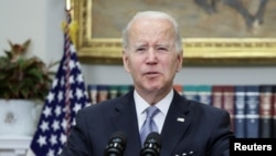 Tổng thống Joe Biden loan báo cam kết thêm 800 triệu cho Ukraine vào ngày 21/4/2022.