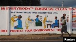 Bảng hướng dẫn điều trị virút Ebola ở Monrovia, ngày 18/11/2014.