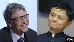 Tỷ phú Bill Gates (trái) và doanh nhân Jack Ma.