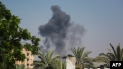 Smoke billows following Israeli strikes on eastern Deir al-Balah in the central Gaza Strip on June 5, 2024, amid the ongoing conflict between Israel and the Palestinian militant group Hamas. (Photo by Bashar TALEB / AFP)