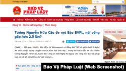 Báo Bảo Vệ Pháp Luật đăng bài phản bác phát biểu của Giám đốc Công an tỉnh Nghệ An.