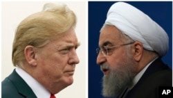 Tổng thống Mỹ Donald Trump và Tổng thống Iran Hassan Rouhani.