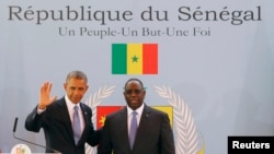 Tổng thống Mỹ Barack Obama trong cuộc họp báo chung với Tổng thống Senegal Macky Sall tại Dakar, ngày 27/6/2013.