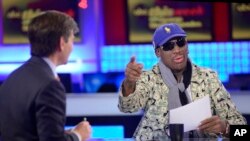 Dennis Rodman trong một cuộc phỏng vấn trên đài truyền hình ABC, ngày 3/3/2013.