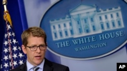 Người phát ngôn Tòa Bạch Ốc Jay Carney tại cuộc họp báo thường lệ ngày 12/7/2013.