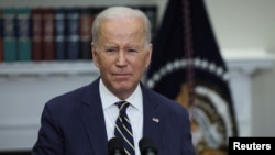 Tổng thống Mỹ Joe Biden loan báo các hành động mới chống Nga vì xâm lược Ukraine, tại Tòa Bạch Ốc ngày 11/3/2022.