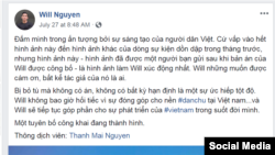 Trang Facebook gốc của Will Nguyễn, 30/7/2018.