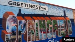 A mural adorns a wall in the city of Springfield, Ohio