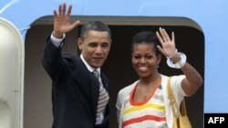 Tổng thống Hoa Kỳ Barack Obama và Ðệ nhất Phu nhân Michelle Obama trong chuyến công du Brazil