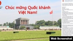 Lời chúc mừng của Tổng thống Đức trên trang Facebook của cơ quan đại diện ngoại giao của Berlin ở Hà Nội.