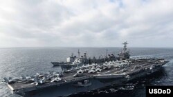 Tàu USS John C. Stennis (ảnh) và tàu USS George Washington từng đón nhiều đoàn quan chức Việt Nam tham quan ngoài khơi Biển Đông