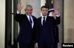 İsrail Başbakanı Netanyahu ve Fransa Cumhurbaşkanı Macron