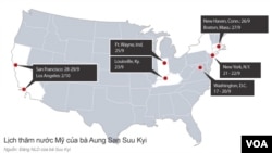 Lịch thăm nước Mỹ của bà Aung San Suu Kyi