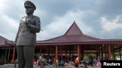 Bức tượng của cựu tổng thống Indonesia Suharto tại bảo tàng Suharto ở Yogyakarta.