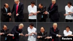 Tổng thống Donald Trump chụp ảnh chung với lãnh đạo các nước Đông Nam Á, trong đó có Thủ tướng Nguyễn Xuân Phúc, hồi cuối năm 2017.