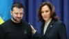 Tổng thống Ukraine Volodymyr Zelensky, trái, và Phó Tổng thống Mỹ Kamala Harris sau cuộc họp báo tại Hội nghị An ninh Munich, Đức, ngày 17/2/2024.