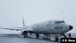 Máy bay do thám P-8A Poseidon của Mỹ đến Keflavik, Iceland, ngày 28/4/2017 để thực tập chống tàu ngầm. 