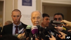 Tổng thống Israel Shimon Peres phát biểu tại Jordan, ngày 26/5/2013.