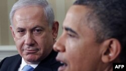 Tổng Thống Barack Obama (phải) và Thủ Tướng Israel Benjamin Netanyahu tại Tòa Bạch Ốc, 20/5/2011