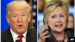 Hai ứng viên Tổng thống Donald Trump (trái) và Hillary Clinton.