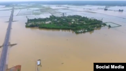 Lụt ở Quảng Trị, 2016. Hình minh họa. (Screenshot from Bui Minh Tuan's video on YouTube)