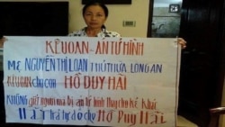 Bà Nguyễn Thị Loan, mẹ của tử tù Hồ Duy Hải, liên tục kêu oan cho con. Photo Kiem Sat