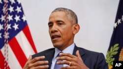 Tổng thống Mỹ Barack Obama trong một buổi phỏng vấn với báo chí ở thủ đô Washington ngày 6/1/2017.