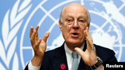 Đặc sứ Liên Hiệp Quốc về Syria Staffan de Mistura tại cuộc họp ở Geneva ngày 25/1/2016. 