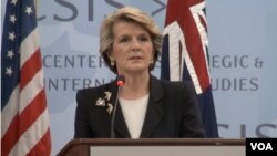 Bộ trưởng Ngoại giao Julie Bishop. Bé Kate Úc đã được trở về Úc sau khi có sự can thiệp của Bộ Ngoại giao nước này.