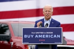 Ứng cử viên Đảng Dân chủ Joe Biden phát biểu trong một sự kiện vận động tranh cử ở Warren, Michigan, ngày 9 tháng 9, 2020.