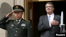 Trong cuộc gặp với ông Ashton Carter năm 2015 ở Lầu Năm Góc, ông Phạm cũng tuyên bố rằng Nam Hải (Biển Đông) thuộc về Trung Quốc từ thời xa xưa.