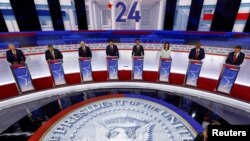 FILE PHOTO: Republican U.S. Presidential candidates participate in first 2024 campaign debate in Milwaukee