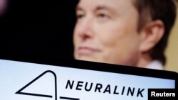 FILE PHOTO: Illustration shows Neuralink logo and Elon Musk photo