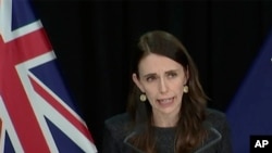 Thủ tướng New Zealand Jacinda Ardern trong cuộc họp báo tại Wellington, New Zealand, ngày 11/8/2020.