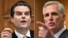 Dân biểu Matt Gaetz (trái) và dân biểu Kevin McCarthy.