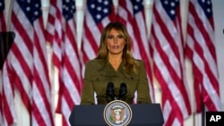 Đệ nhất Phu nhân Melania Trump phát biểu hôm 25/8.