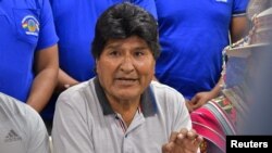 Bolivia's former President Evo Morales holds press conference, in Cochabamba