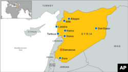 Syria map, several cities