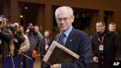 Chủ tịch Hội đồng châu Âu Herman Van Rompuy tại hội nghị thượng đỉnh EU ở Bruxelles, 23/11/2012