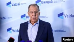 Ngoại trưởng Nga Sergey Lavrov ở Sochi, Nga, hồi tháng 10/2021 (ảnh tư liệu).