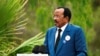 FILE - Cameroon President Paul Biya speaks at a ceremony marking the 80th anniversary of the Allied landings in Provence during World War II, at the Boulouris National Cemetery in Boulouris-sur-Mer, France, on Aug. 15, 2024. 