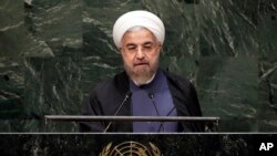 Tổng thống Iran Hassan Rouhani phát biểu tại trước kỳ họp lần thứ 69 của Đại hội đồng Liên hiệp quốc 25/9/14