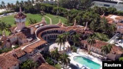 Không ảnh khu nghỉ dưỡng Mar-a-Lago của cựu Tổng thống Donald Trump ở Palm Beach, Florida.