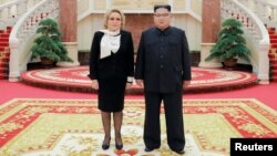 Bà Valentina Matvienko gặp ông Kim Jong Un ở Bình Nhưỡng.